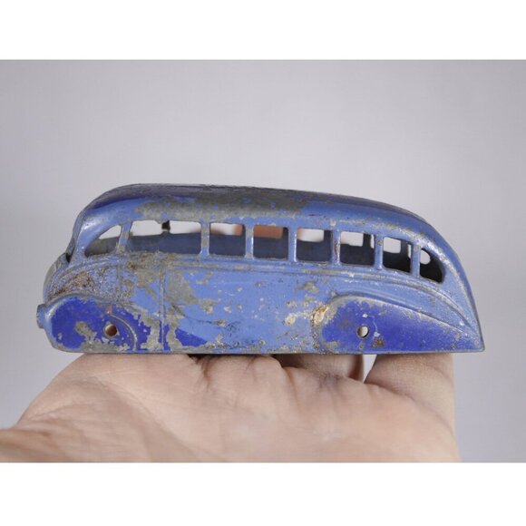 Vintage Pre-WWII Meccano Dinky toys streamlined bus 29b in 2 tone blue, cut rear - Picture 6 of 7